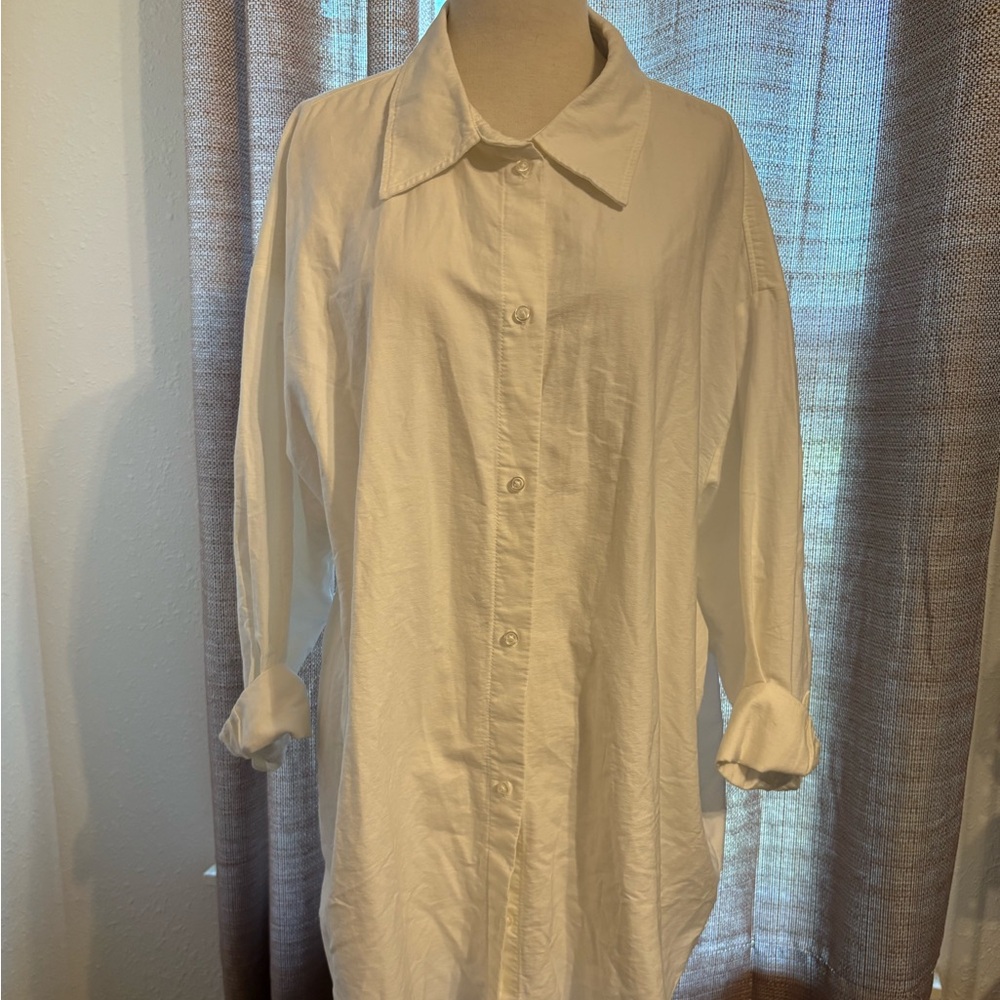 H&M White Button-Up Tunic